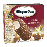 Haagen-Dazs  vanilla milk chocolate almond ice cream bars, 3 bars Left Picture